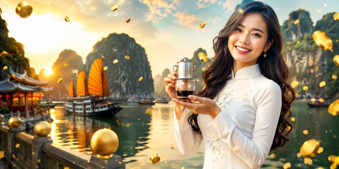 Cảnh Vịnh Hạ Long với người phụ nữ áo dài duyên dáng trong không khí cá cược thể thao
