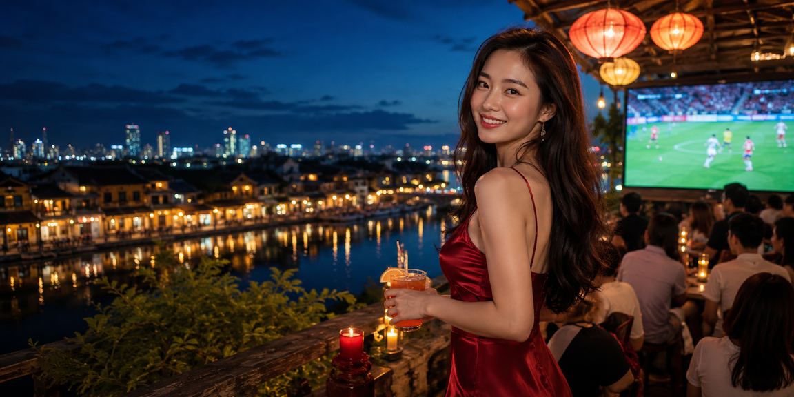 Người chơi cá cược bóng đá tại Hội An với đồ uống cà phê truyền thống