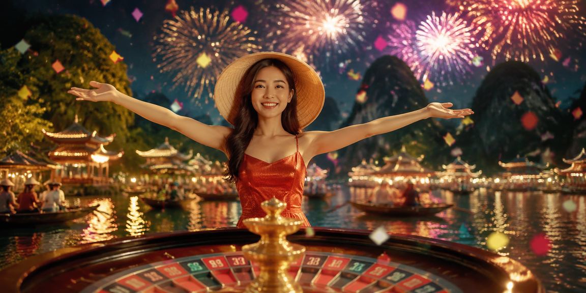 Lễ hội roulette tại Ninh Bình với không khí sôi động và ánh đèn đêm lung linh